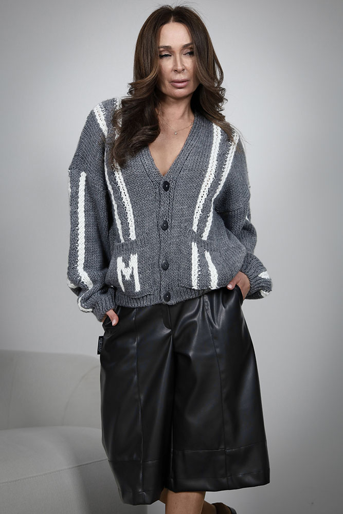 Cudowny kardigan kobiecy - Lampasy M